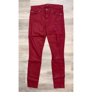 7 for All Mankind Burgundy Skinny Jeans